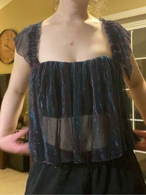 Unique flowy off the shoulder party top